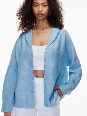 Wilfred Freeform 100 %Organic Linen Shirt –Chambray Buoy Blue (Relaxed Fit) Sz M